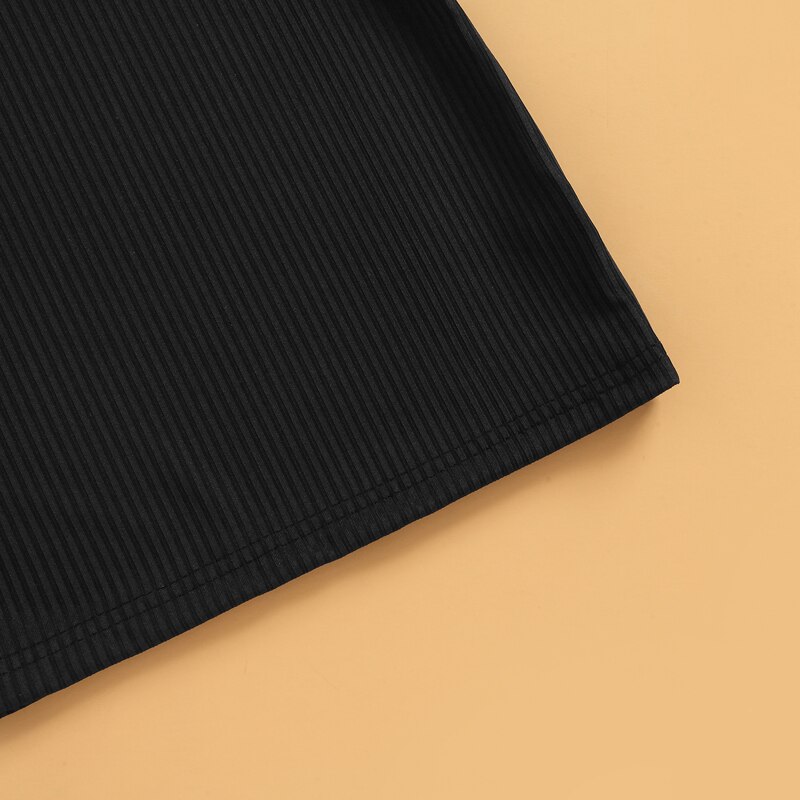 Vestito senza maniche per neonate infantili vestito Casual lavorato a maglia monospalla estivo vestito solido per bambini vestiti a costine vuote