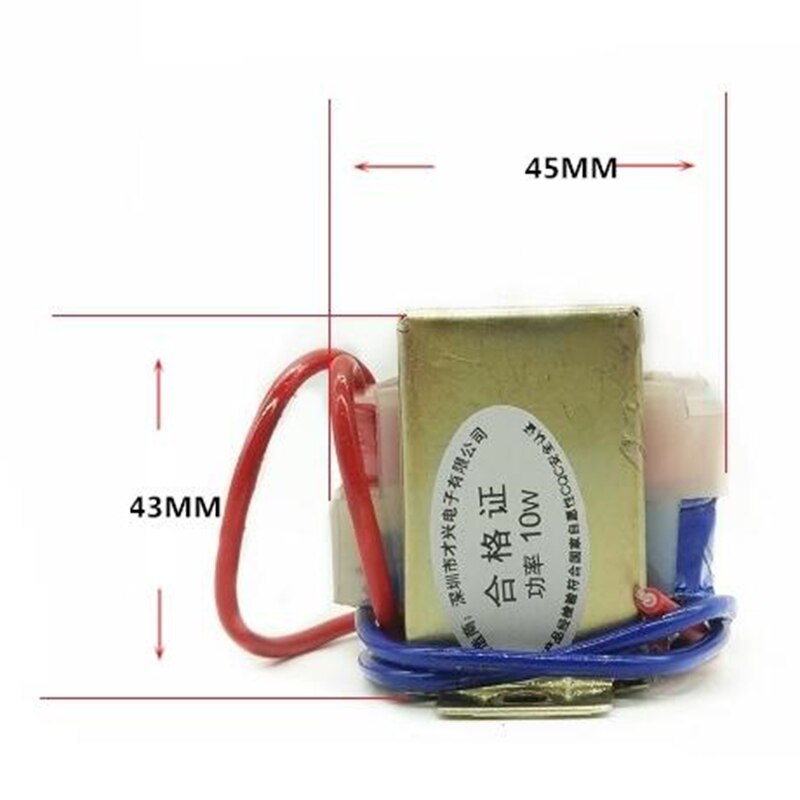 Transformador de potencia EI48 x 24, núcleo de ferrita a CA 6V, 9V, 12V, 15V, 18V, 24V, 36V, 48V, entrada de 10W, transformador de audio doble individual
