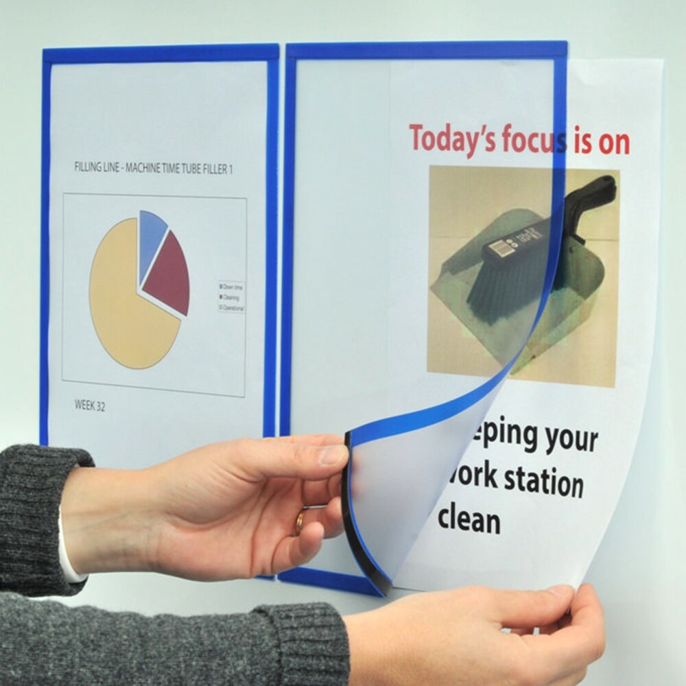 Magnetic File Frame Transparent PVC Document Display Frame for A4 Size Letter Paper Photo Picture Work Schedule