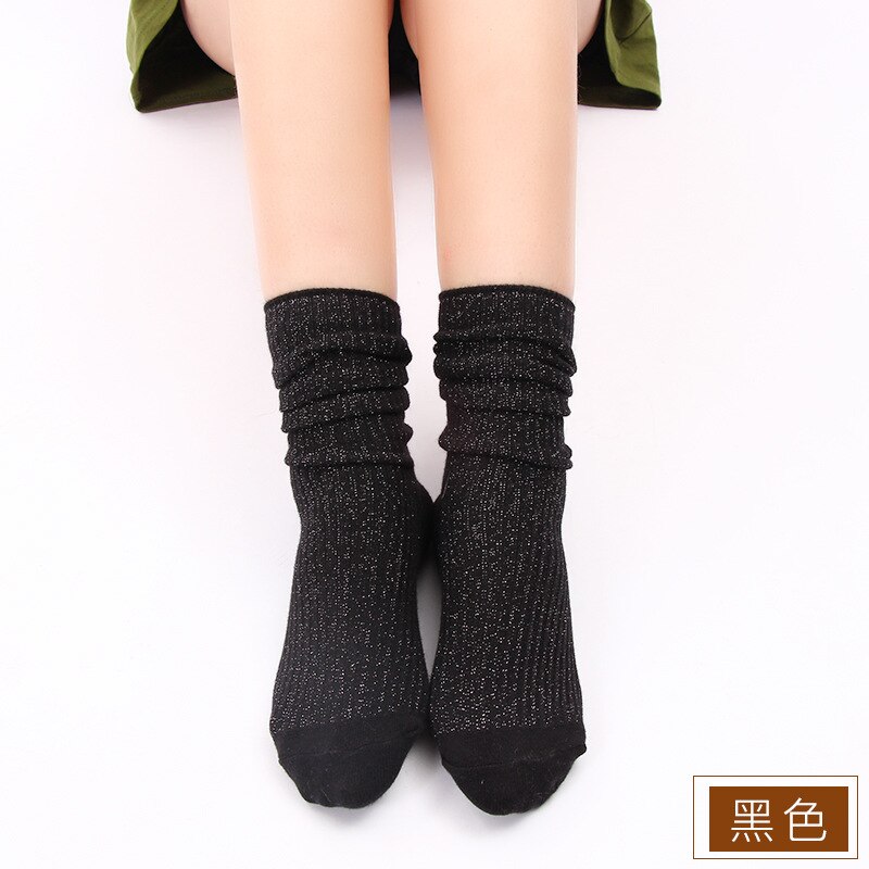 Dianruo harajuku sjove sokker kvinder bomuld chaussettes kvindelige faste sokker damer ensfarvet retro sen stablet sokker  n370: 1