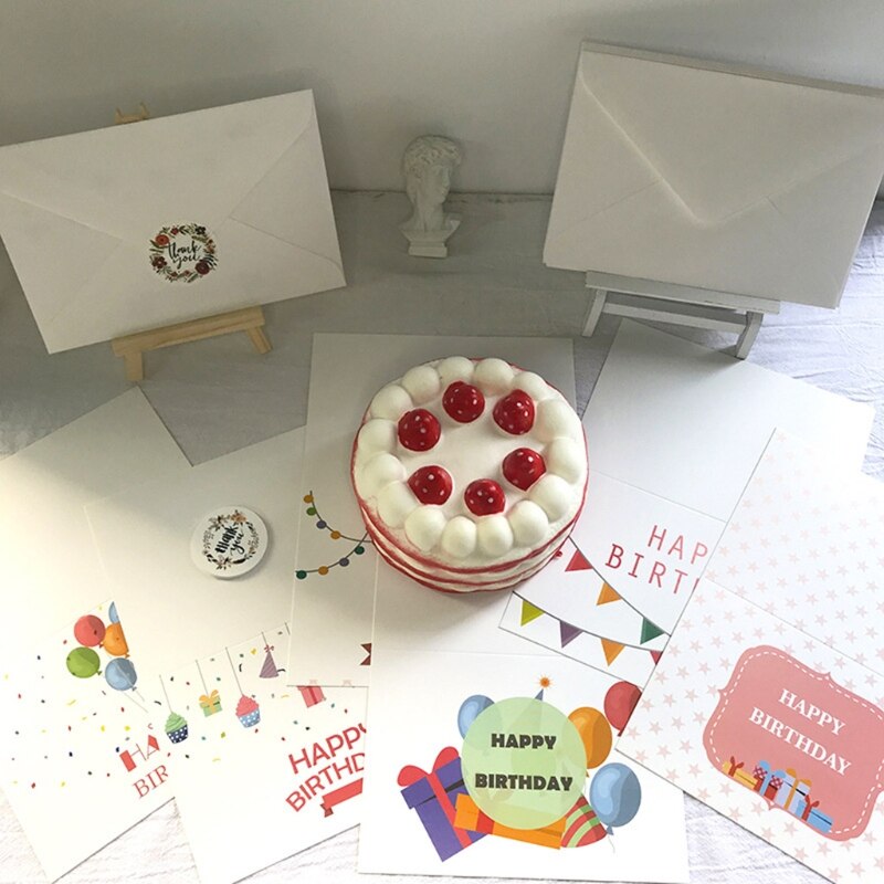 Minimalist Happy Birthday Card Set With Envelope And Sticker Simple Greeting Card Birthday