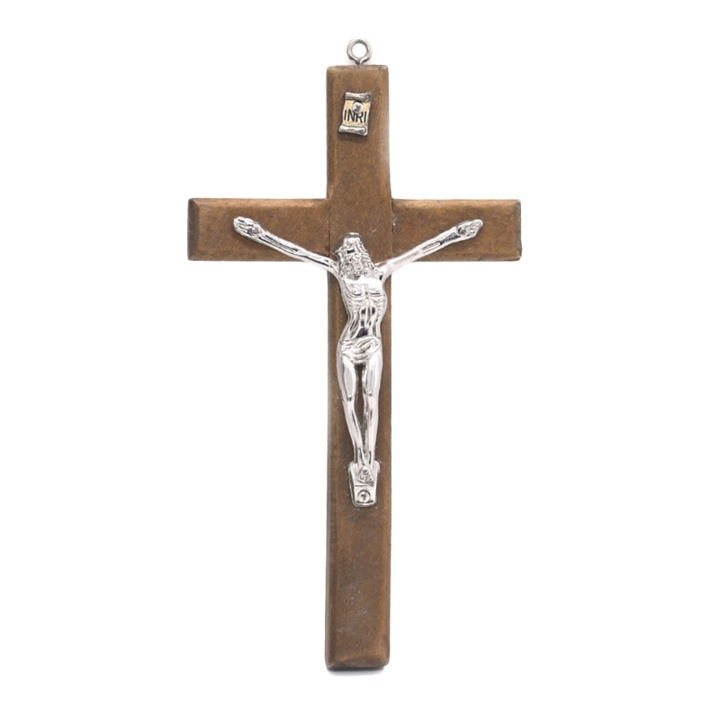 W3JA Houten Jesus Cross Hanger Christus Lijden Standbeeld Kruis Religieuze Gebed Jezus