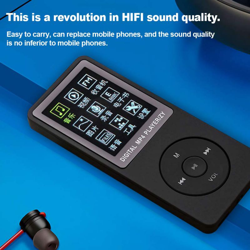 Mp4 Portable Music Player Mp4 Media1.8 Inch Touch Keys FM Radio Video Support TF Card MP4 player mp3 Digital Support TF Card .