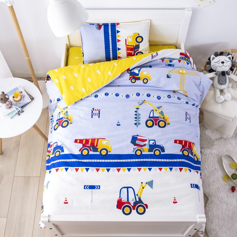 3 stk bomuldsseng sengelinned sæt tegneserie baby sengetøjssæt inkluderer pudebetræk lagen dynebetræk uden fyldstof: 7