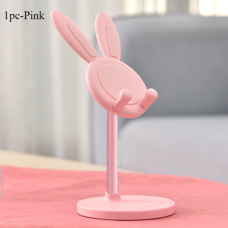 Le lapin mignon support de téléphone portable de bureau peut soulever et ajuster les accessoires de téléphone de bureau support de téléphone poignée de téléphone: PU ciel