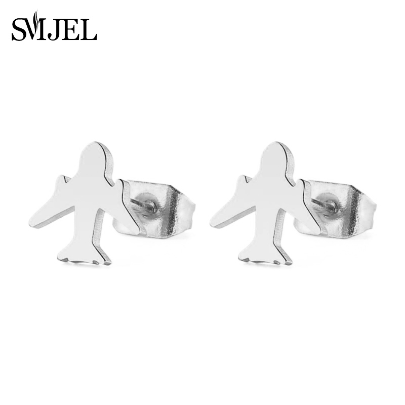 SMJEL-pendientes pequeños negros para bicicleta para hombre y mujer, joyería para Piercing en la oreja de acero inoxidable, aretes deportivos para Fitness,: Color amarillo claro