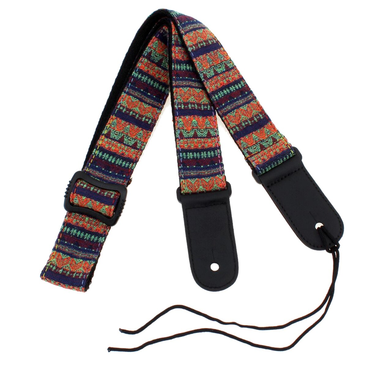 Bmdt-verstelbare 75-130cm ukelele gitaarband katoenen leren riemgesp met staartnagel: Groente