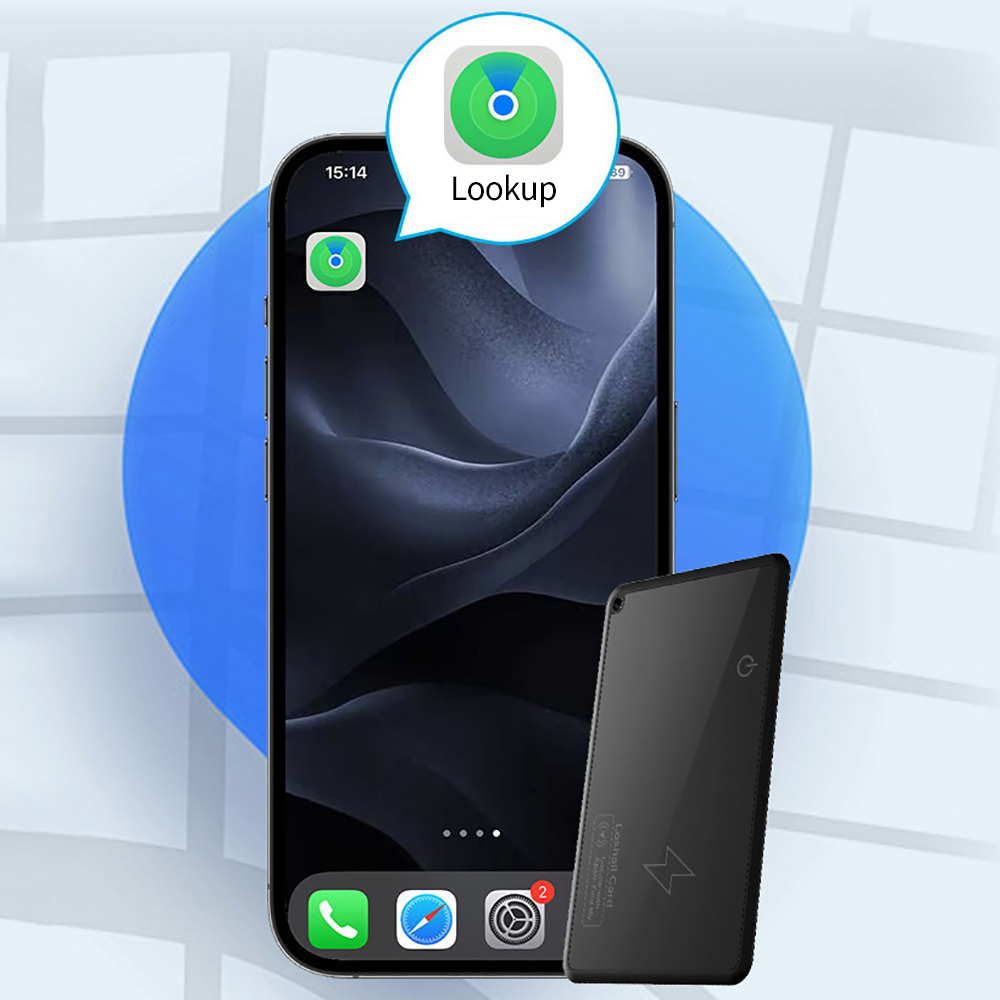 Trådløs frakt luft lommebok-kort ultratynn sporingsenhet til eple ios finn min med mfi-sertifiseringsnøkler koffert- og veskelokalisering