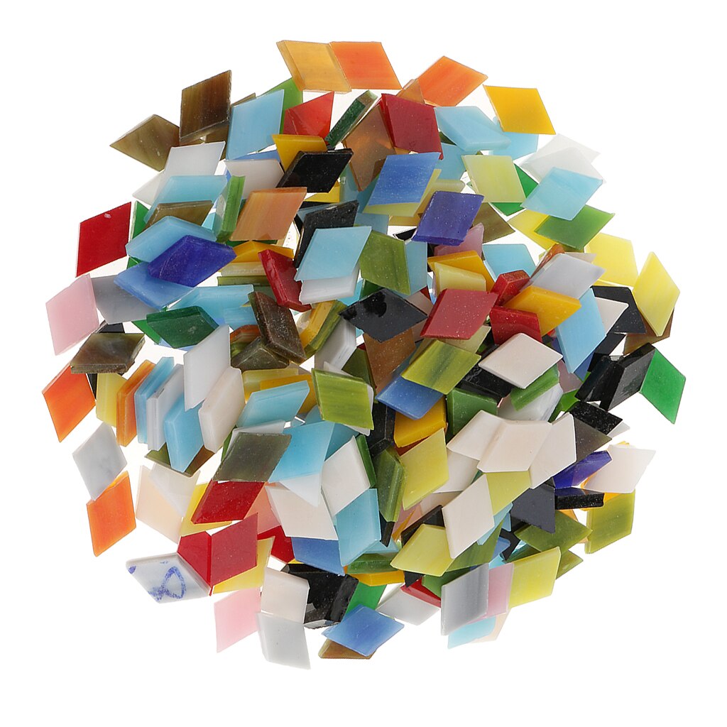 Lote de azulejos coloridos de vidrio vítreo para hacer mosaicos, juguetes para niños: Rhombus