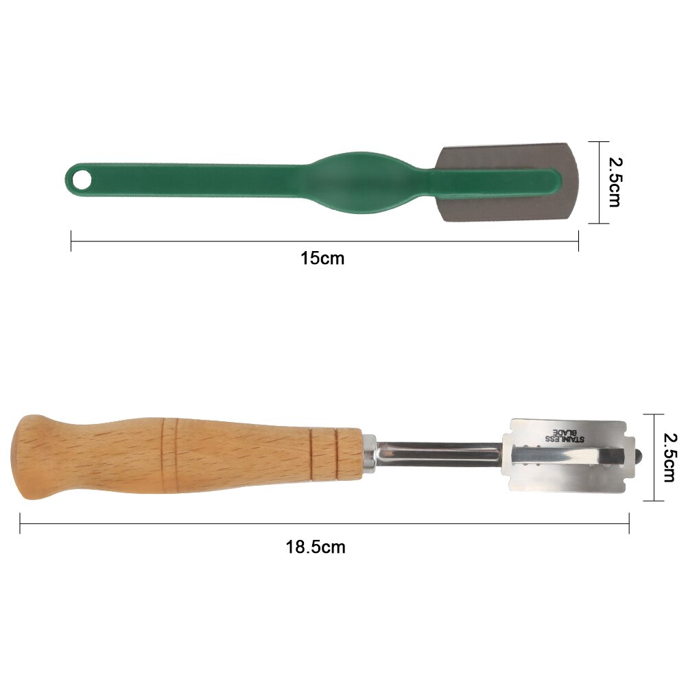 Specialty Wood Handle Bread Arc Curved Knife With 5Pcs Replacement Blades Western Baguette Cutting Cutter Knife Kitchen Tools