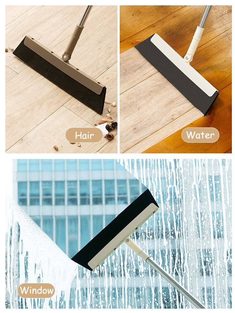 Floor Scraper Long Handle 180 Degrees Rotatable Mop Broom Floor Glass water Dust Wiper Floor Scraper Cleaning Tools for bathroom