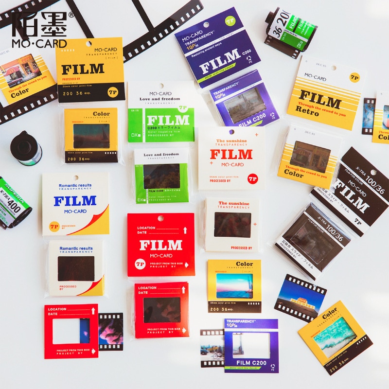 Jianwu 7 ark retro film husdjur collage kort klistermärken dekorationsmaterial gör-det-själv klippbok dagbok telefon album brevpapper