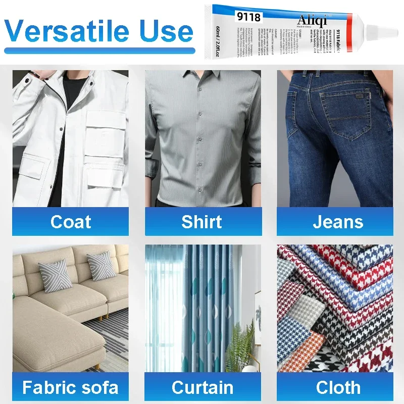 15/60ml stærke tekstillimer, transparent, hurtigttørrende tekstillim, multifunktionel, vandtæt tekstillim, sylim, reparationsværktøj