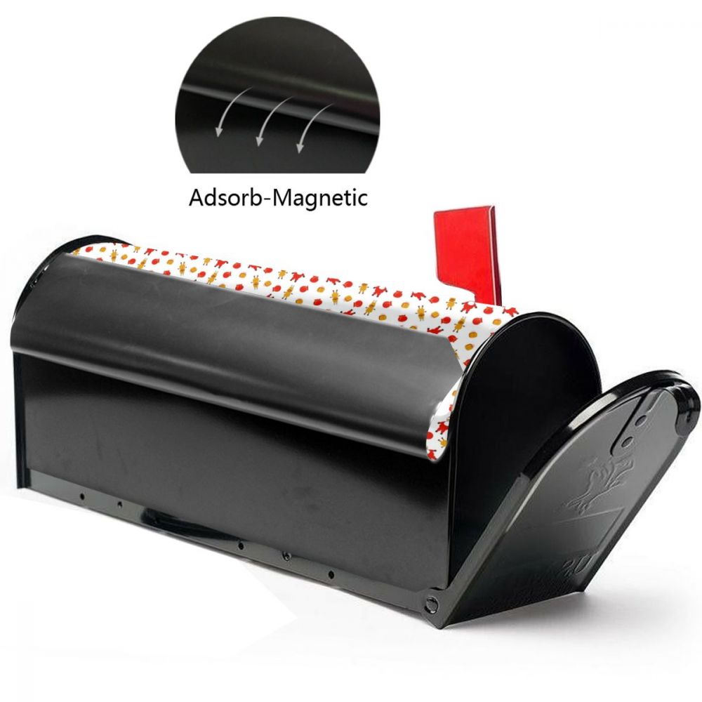Lots Of Santas Pattern Mailbox Cover Happy Year Mailbox Wraps Magnetic Post Box Cover for Garden Yard