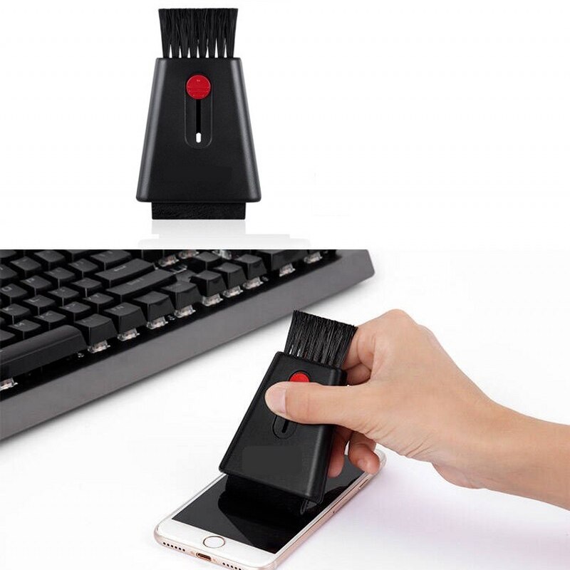 Multi Mini Clean Brush Computer Monitor Keyboard Clean Brush with Screen Wipe Retractable Double Head Laptop Phone Screen Duster