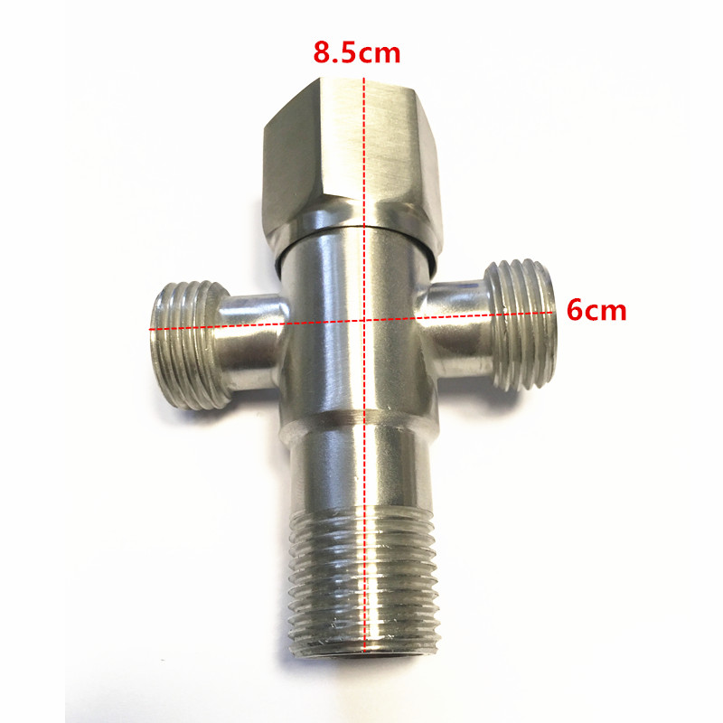 304 stainless steel brush finish 1/2" bathroom filling valve 3-way toilet bidets shattaf diverter angle valve