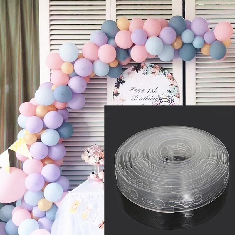 Balloons Accessories 5M Balloon Chain Ribbon Easy Knot Decorating Wedding Party Birthday Background Decor Balloon Chain Arch