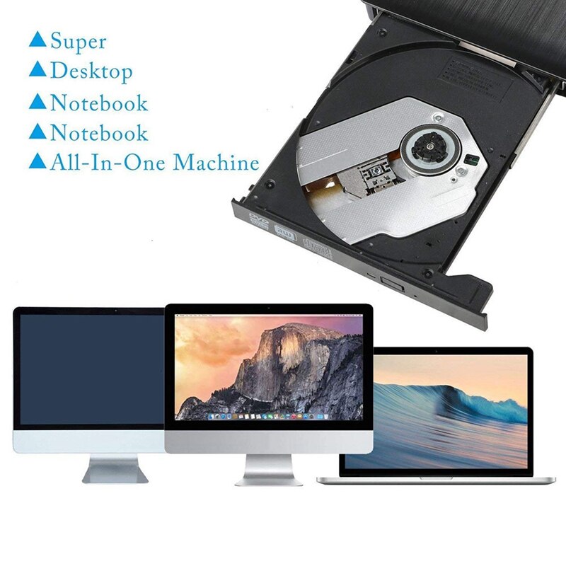 Disco duro externo de plástico duro delgado para Dvd, caja de reescritor de Cd-Rom para portátil, Cd/Dvd óptico, Usb 3,0, Sata, 9,5 Mm
