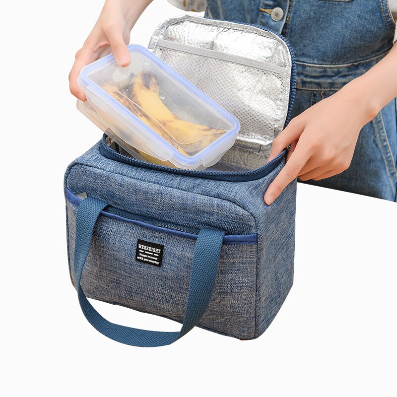 Thicken Waterproof Oxford Thermal Insulated Lunch Bag for Men Women Portable Picnic Food Bag Large Capacity Lunch Box Tote Pouch