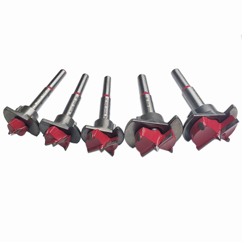 15-35mm Adjustable Carbide Drill Bits Hinge Hole Opener Boring Bit Tipped Drilling Tool Woodworking Positioning Hole Saw Kit: Red kit