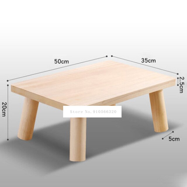 Chinese Tatami Coffee Table Balcony Solid Wood Tatami Table Bay Window Table Small Coffee Table Low Table 50 * 20 * 35cm: Varnish