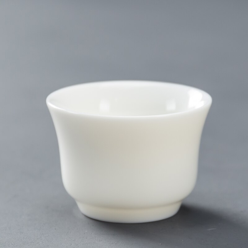 Dehua White Porcelain Teacup Chinese Handmade Ceramic Tea Set Teacup Master Cup Tea Bowl Drinkware Portable Personal Single Cup: J--55ml