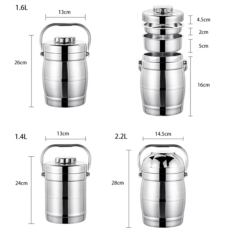 Fictory Lunchbox 900 ml draagbare enkellaags thermische isolatie roestvrij staal lunchbox buiten picknick voedsel container