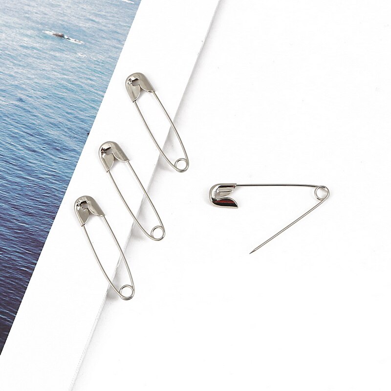 100pcs 50pcs Gold Silver Safety Pins DIY Sewing Tools Stainless Steel Needles Large Safety Pin Small Brooch Apparel Accessories: Rhodium  7x32mm / Quantity 50pcs