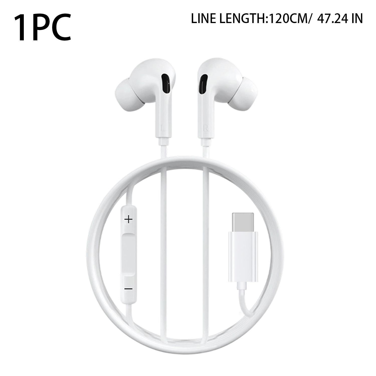 Bedrade oordopjes usb-c in-ear oordopjes met microfoon stereo headset universele muziekbediening type-c hoofdtelefoon met clips: Rood