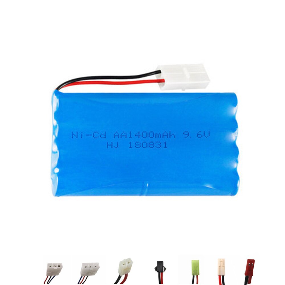 9.6v 1400mAh Rechargeable Battery + 9.6v Charger For Rc toys Car Tank Train Robot Boat Gun NI-CD AA 9.6v Battery Pack 1-2pcs: Red