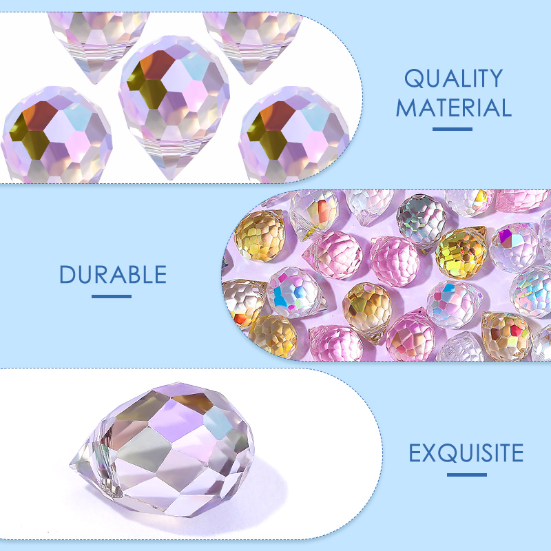Cuentas de fresa de cristal de 10x8mm, cuentas de vidrio facetadas brillantes de Color AB para fabricación de joyería, pulseras DIY, accesorios para pendientes, 50 Uds.