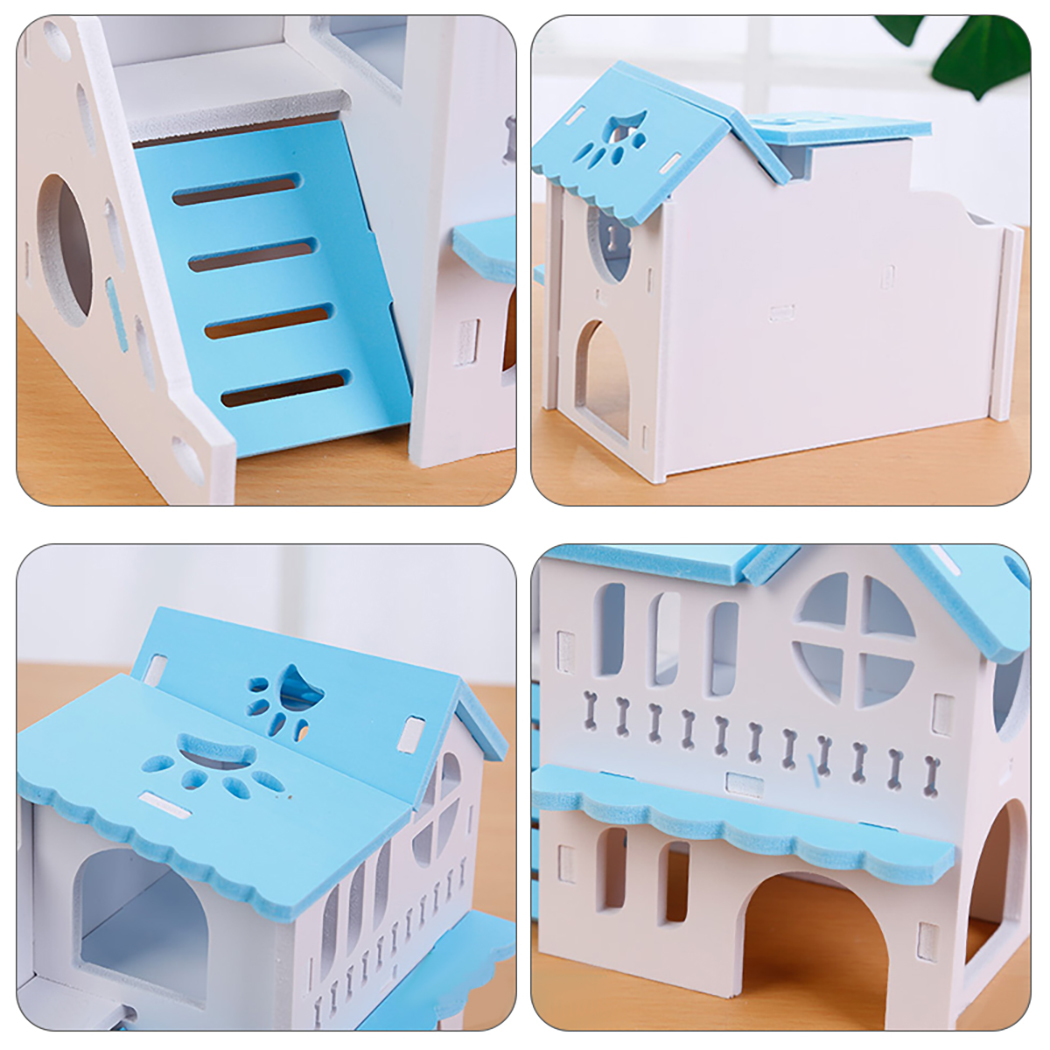 Hamster Huis Speelgoed Huisdier Klein Dier Hideout Hamster Houten Huis 2 Lagen Met Ladder Houten Hut Hamster Spelen Speelgoed