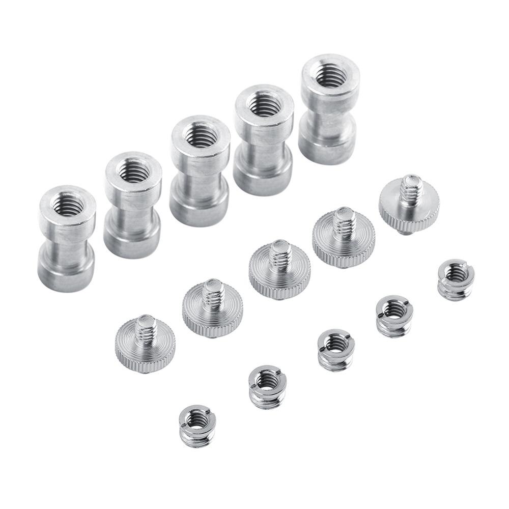 15pcs/20pcs 1/4 Inch to 3/8 Inch Male Female Converter Threaded Adapter Screws Accessory Photo Studio Kit for Light Stand Flash: 15pc-set