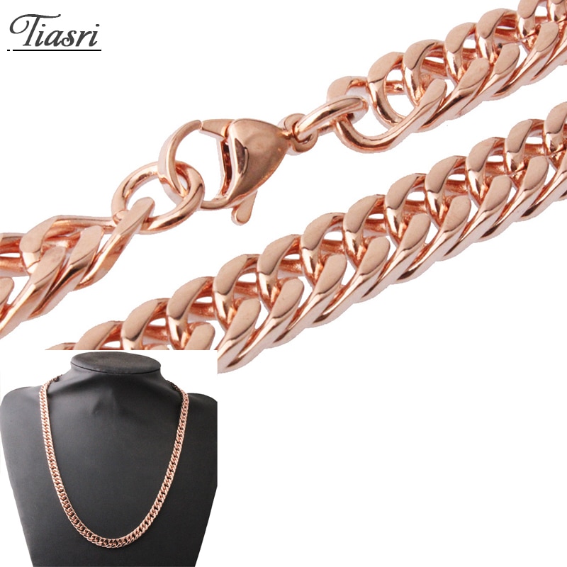 Tiasri Gothic Schmuck Ästhetischen männer Halskette Armband Curb Cuban Link Kette Kragen Choker Punk Edelstahl Zubehör 8mm