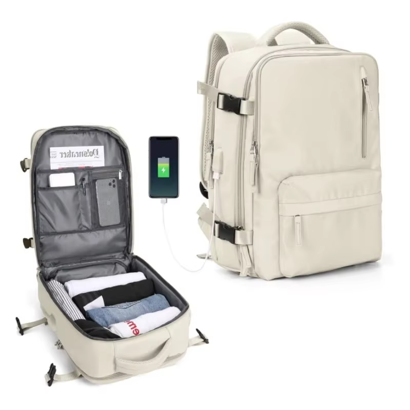 Mochila de viaje para llevar artículos personales, bolsa para vuelos aprobada, maleta de equipaje de mano de 35L, bolsa de fin de semana impermeable para hombres y mujeres