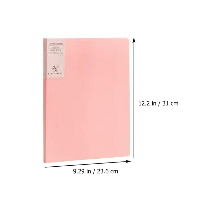 2Pcs Plastic File Folders A4 File Holders Multi-function Document Holders Booklet File Bag 30 pages Office Stationery