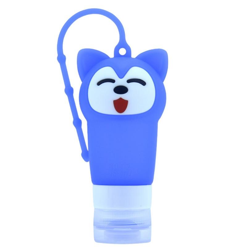 1 pièces shampooing Gel douche Lotion bouteille rechargeable stockage bouteille pots Portable Silicone voyage dessin animé ours Animal Case organisateur: 04