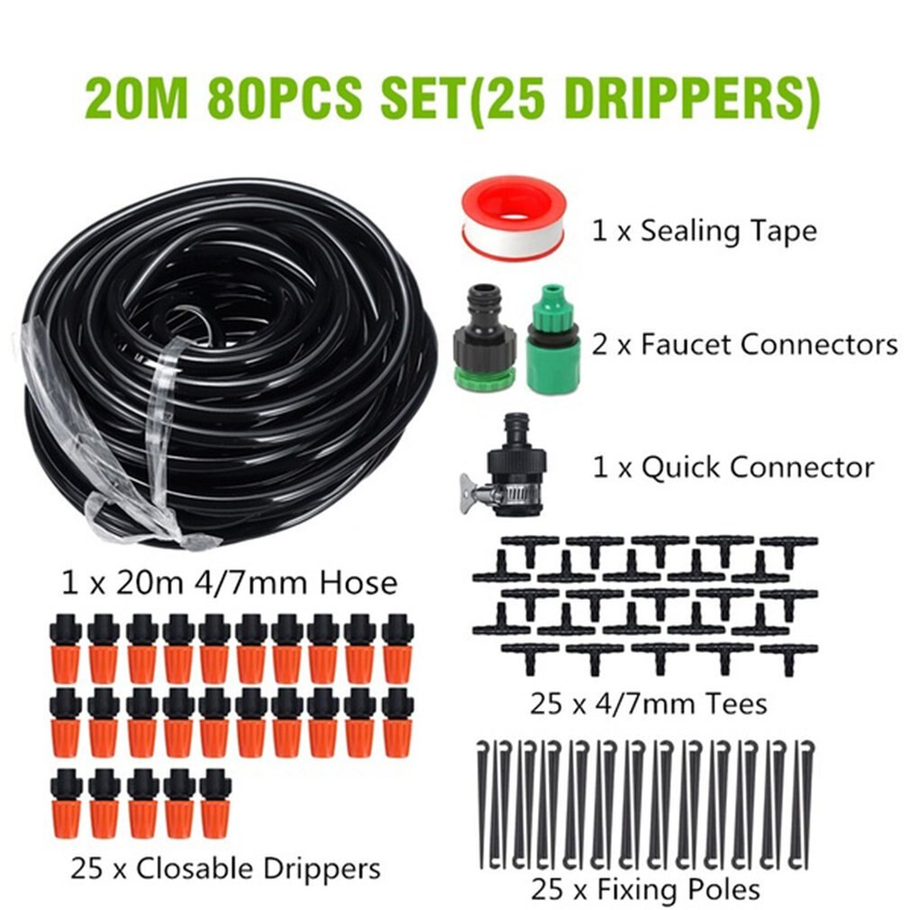 10-25m Automatic Micro Drip Irrigation System Garden Irrigation Spray Self Watering Kits for Potted Lawn Garden Greenhouse: Type C