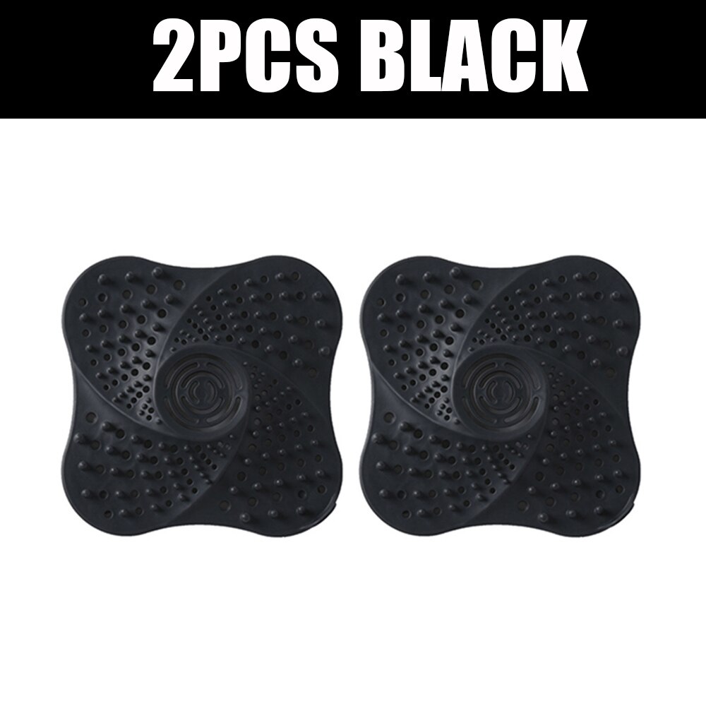 Bathroom Floor Drain Covers Bathroom Accessories Hair Extensions Sink Filter Covers Bathroom Accessories Shower Drain Catcher: A 2PC BLACK
