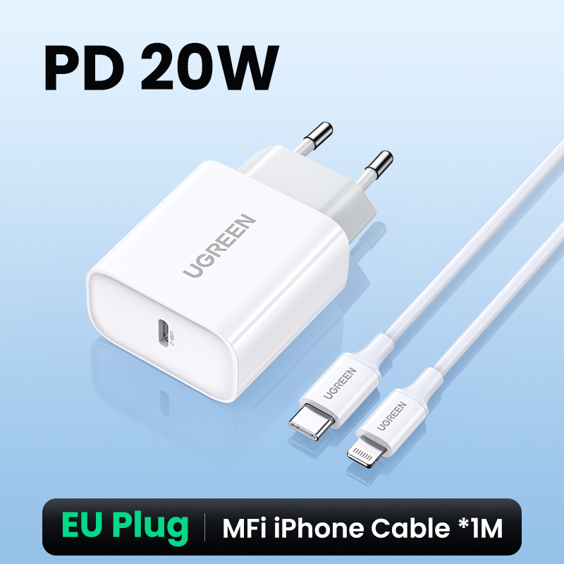 UGREEN PD Ladegerät 20W QC 4,0 QC 3,0 USB Typ C Schnelle Ladegerät Schnell Ladung 4,0 3,0 QC für iPhone 13 12 Pro Xs 8 Xiaomi Telefon Ladegerät: AU