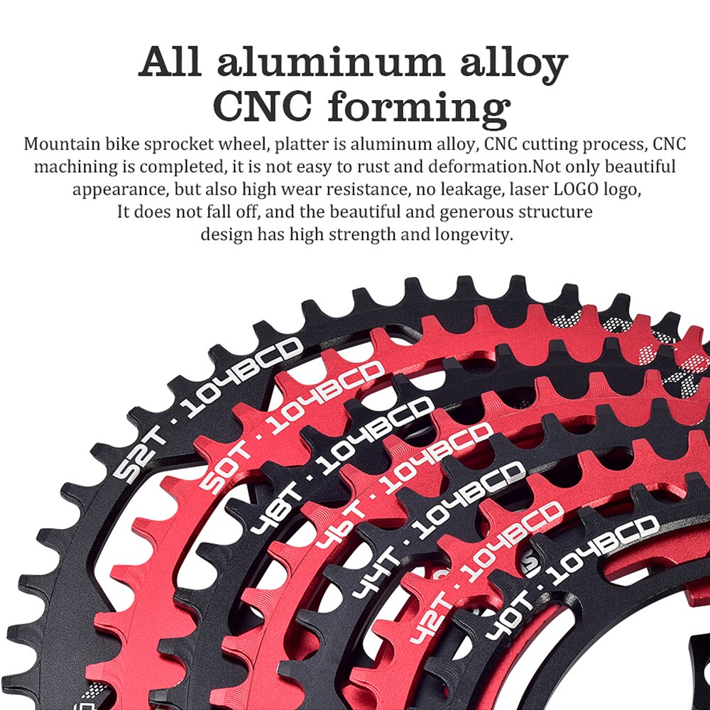 104BCD Oval Narrow Wide Chainring MTB Mountain Bicycle Crown Crankset Single Tooth Plate Parts 104 BCD Bike Toothed Disc