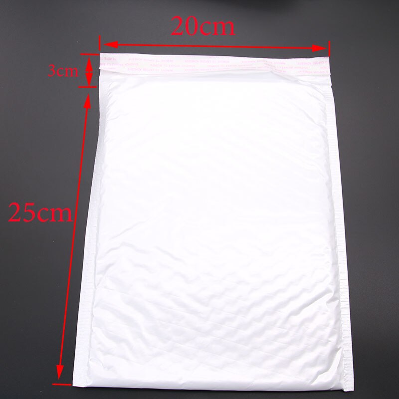 ! 10 stücke (20*25cm + 3cm) Weiß Papier Umschlag Technologie blasiert Tasche