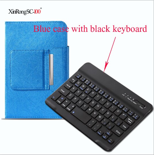 Til huawei mediapad  t3 10 ags -w09 ags -l09 honor play pad 9.6 tommer tablet aftagelig trådløst bluetooth tastatur pu cover cover: 7