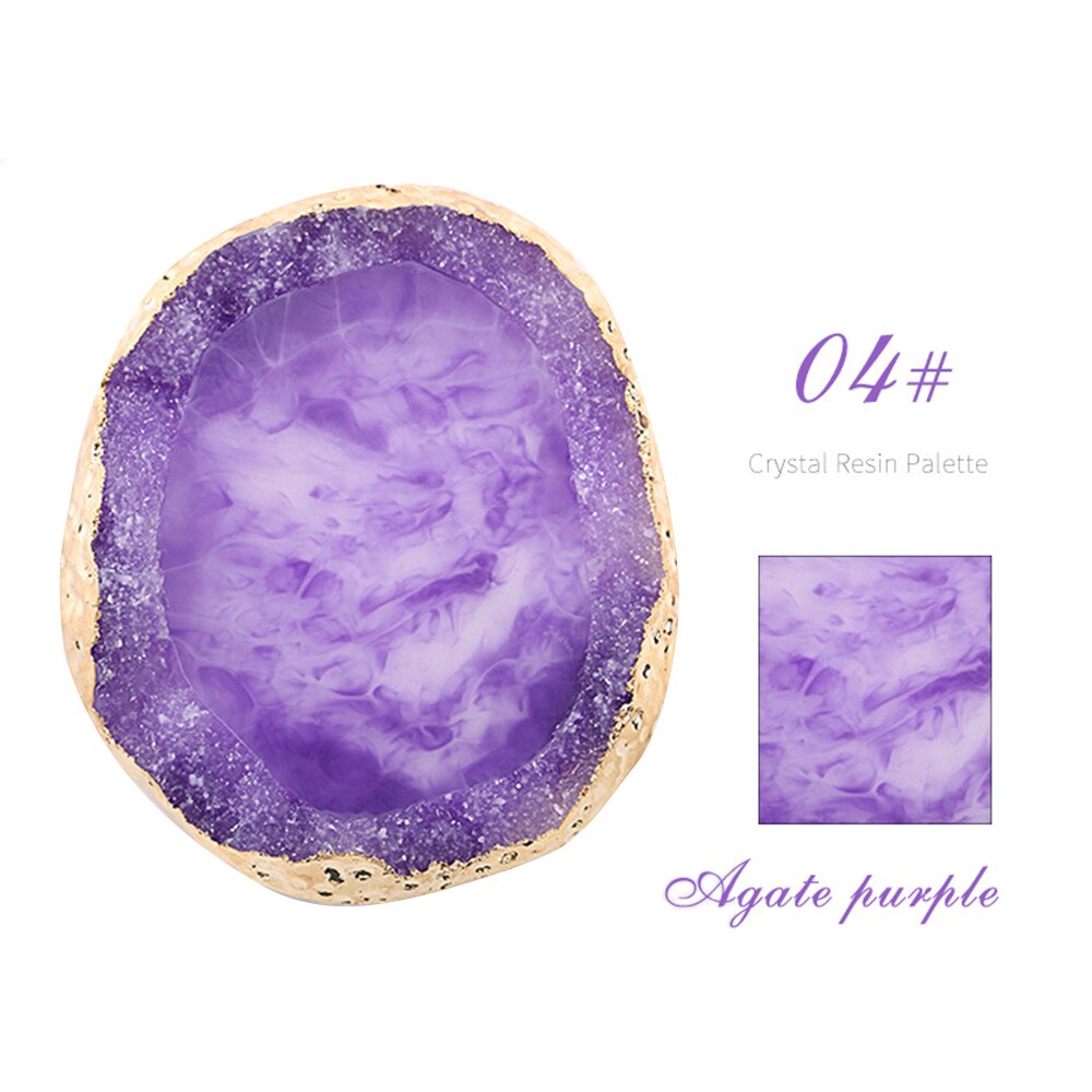 1Pcs Resin Stone Nail Palet Natuurlijke Nail Color Mixing Palet Gel Nagellak Tekening Plank Kleur Verf Palet Diy nail Art: Purple