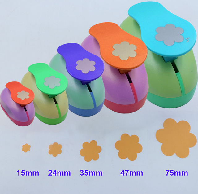1.5cm-7.3cm flower shape of craft punch paper punches scrapbooking punchers DIY handmade paper cutter EV foam hole punch: 5pcs Sixflower