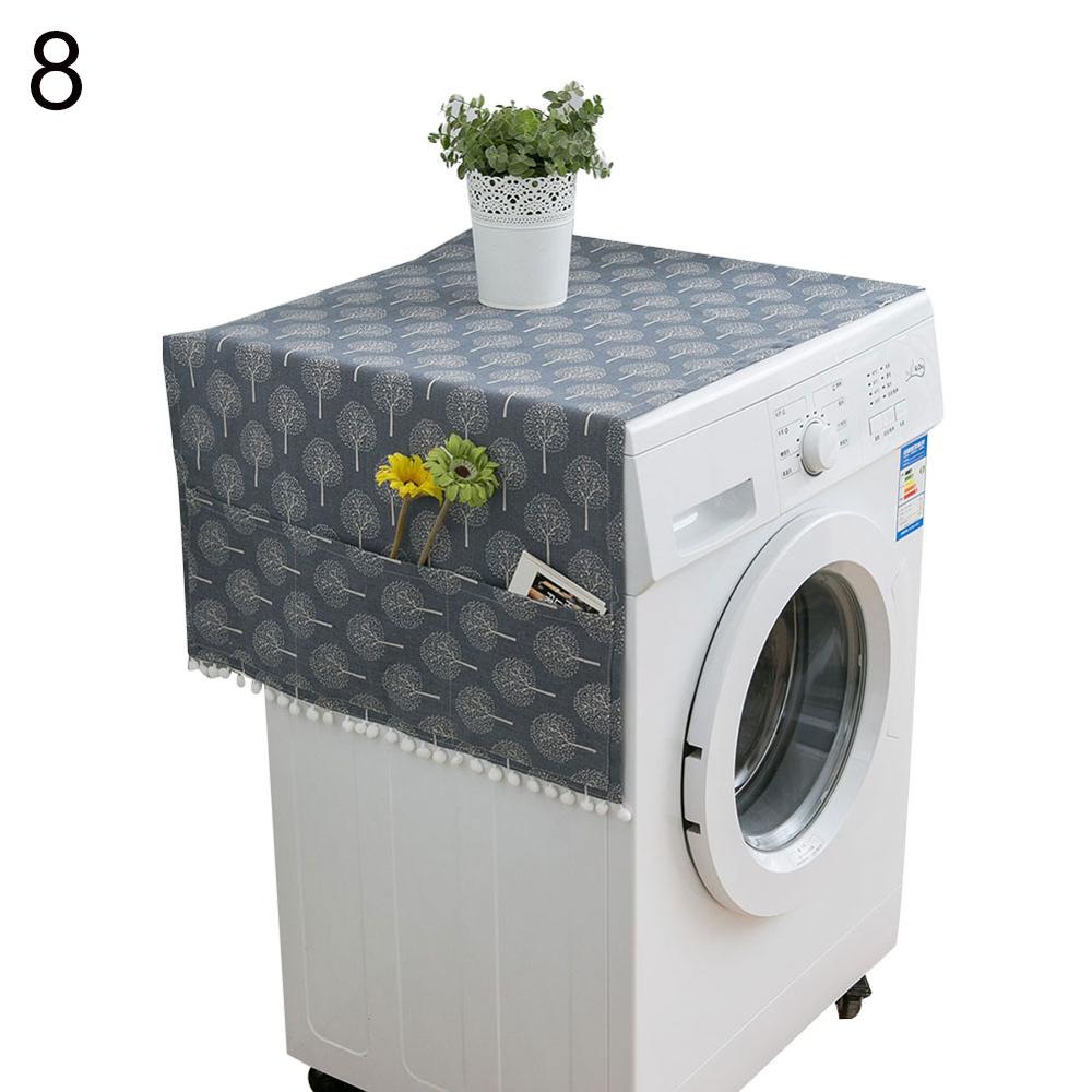 Geometrische Ruit Dust Covers Wasmachine Covers Koelkast Dust Met Pocket Katoen Dust Covers Home Cleaning: 8