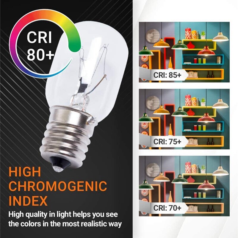 Microwave Light Bulb 40W E17 125V Replacement Part - Exact Fit for Whirlpool Microwaves and the Lava Lamps - Pack of 3