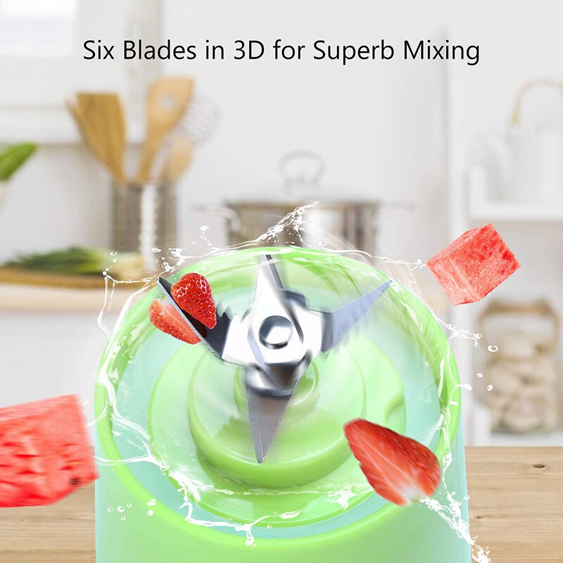 Elektrisk fruktjuicer usb uppladdningsbar handhållen smoothie maker mixer omrörning mini juice grönsakspressare milkshake mixer