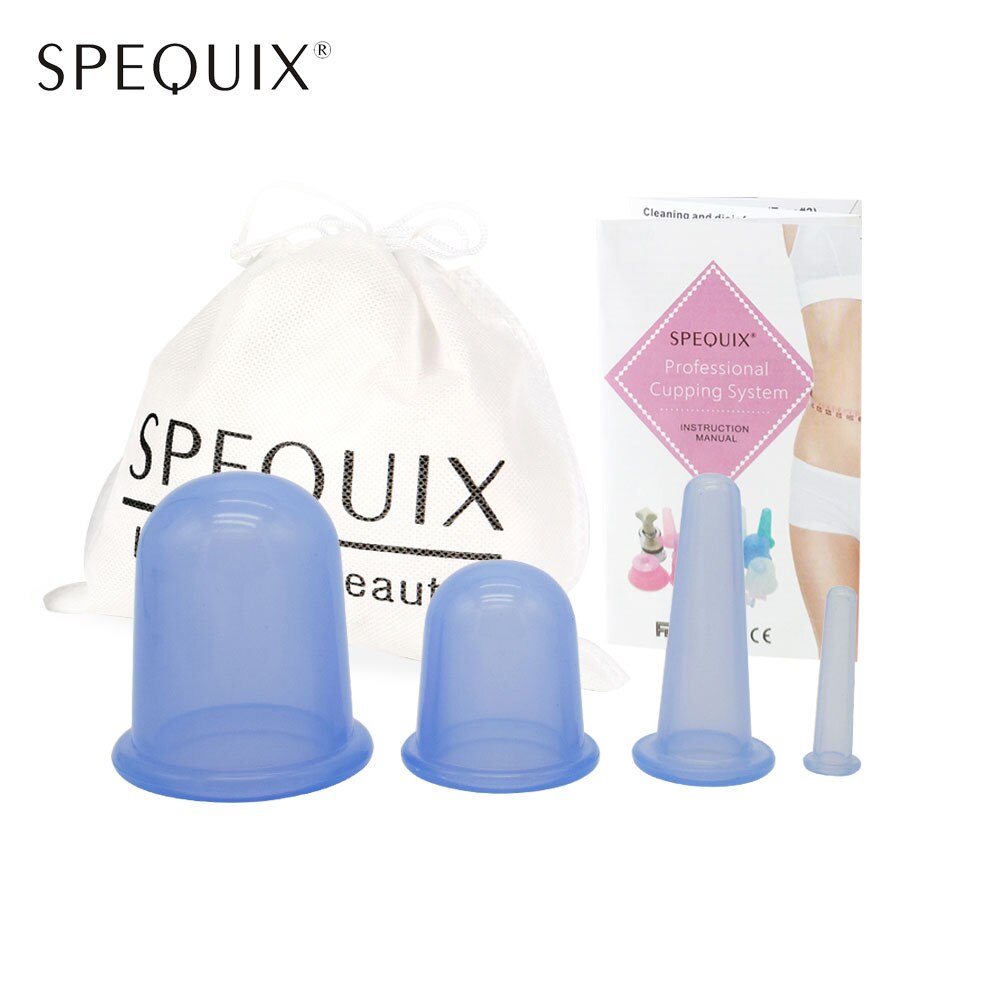 4 Stks/set Zuig Siliconen Massage Cup Anti-Cellulite Cups Facial En Body Therapie Verbeteren Huid En Algehele Gezondheid 4 kleuren: Blauw