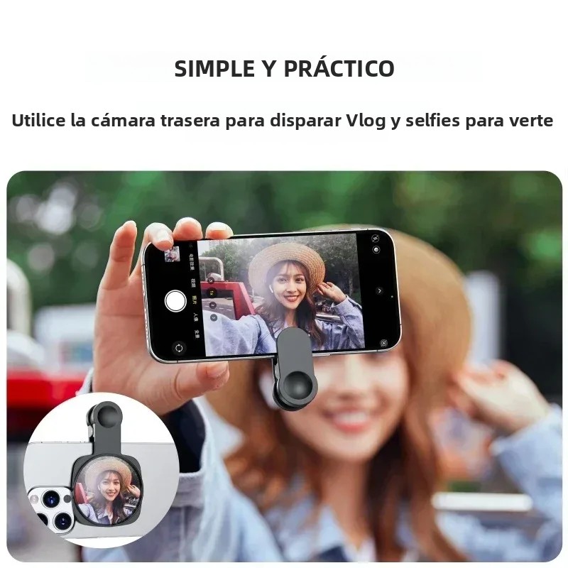 Kit de clips de réflexion pour miroir d'appareil photo pour Smartphone, Clip de miroir pour appareil photo de téléphone Portable avec sac de rangement, miroir arrière pour Selfie
